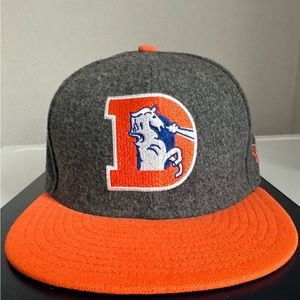 New Era Denver Broncos Throwback Logo Wool Fitted Hat - 7 1/4